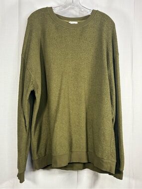 EUC AMERICAN VINTAGE Green Fuzzy Men’s Oversized Crewneck Sweatshirt Size XL